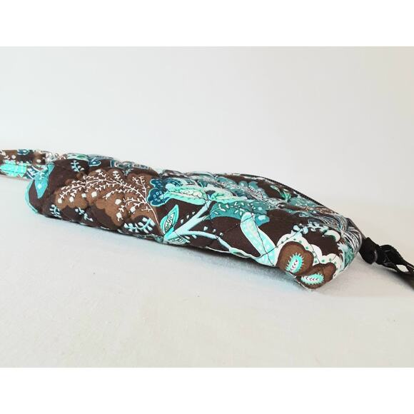 Vera Bradley Java Blue Wristlet One Inside Pocket Brown Turquoise Blue Print - Picture 3 of 6